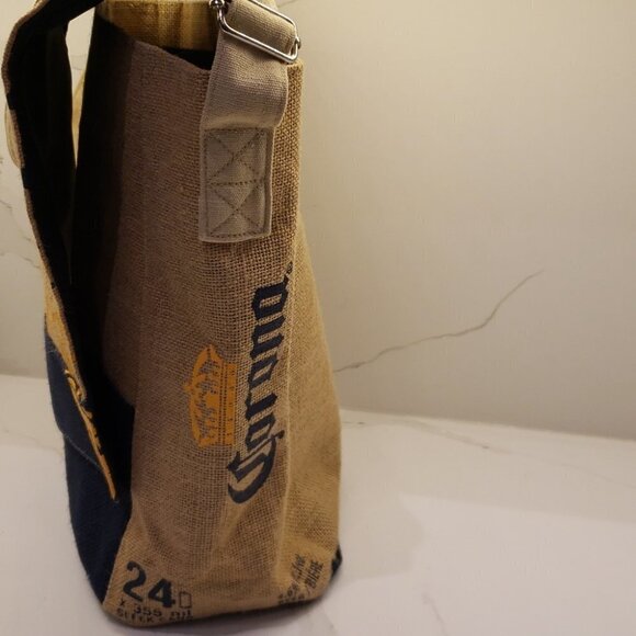 TOTE Corona Beer Canvas Bag Cross over Shoulder Strap Organic  Messenger Unisex - Picture 2 of 8